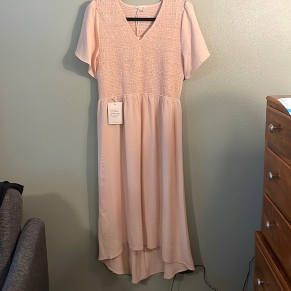 Bohme Brooks midi dress in Peach. Size L - Picture 5 of 5